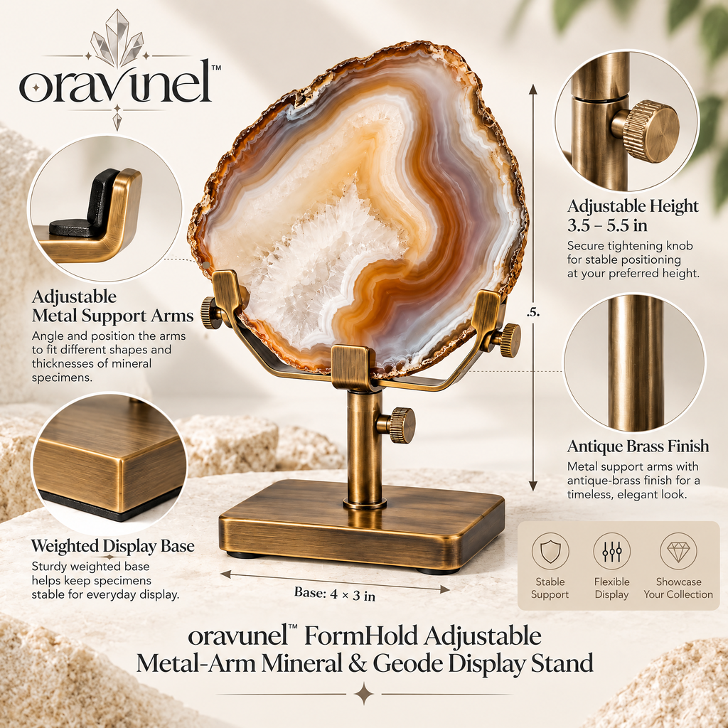 oravunel™ FormHold Adjustable Metal-Arm Mineral & Geode Display Stand