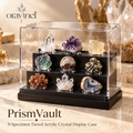 oravunel™ PrismVault 9-Specimen Tiered Acrylic Crystal Display Case