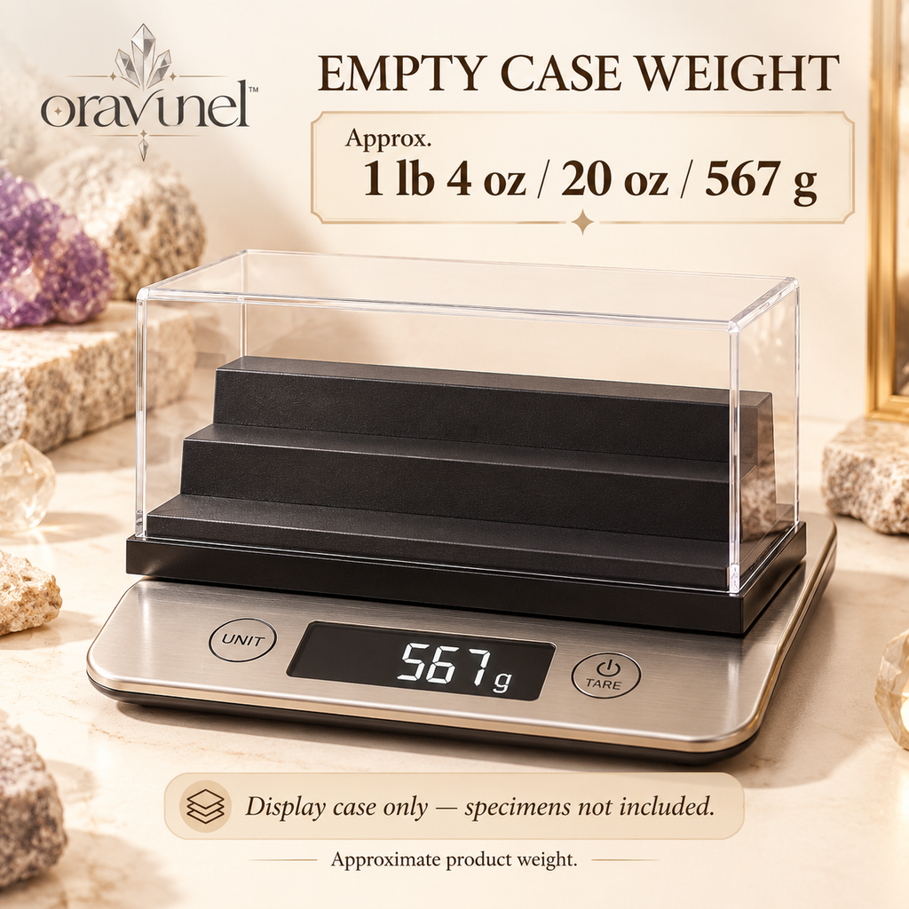 oravunel™ PrismVault 9-Specimen Tiered Acrylic Crystal Display Case