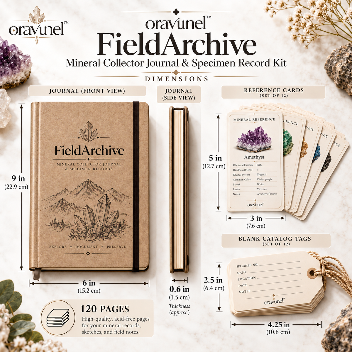 oravunel™ FieldArchive Mineral Collector Journal & Specimen Record Kit