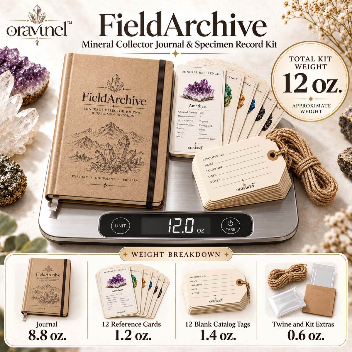 oravunel™ FieldArchive Mineral Collector Journal & Specimen Record Kit