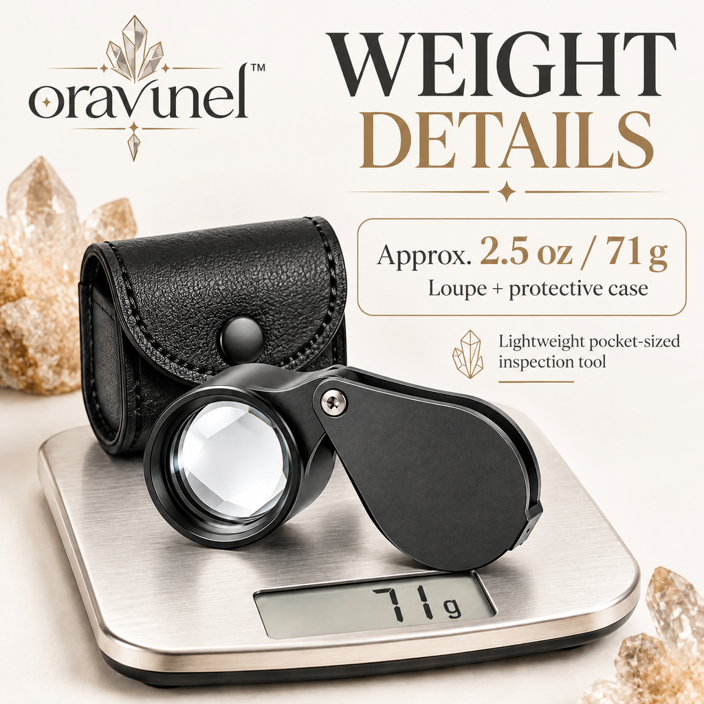 oravunel™ DetailScope 10x Folding Jeweler's Loupe for Mineral & Crystal Inspection