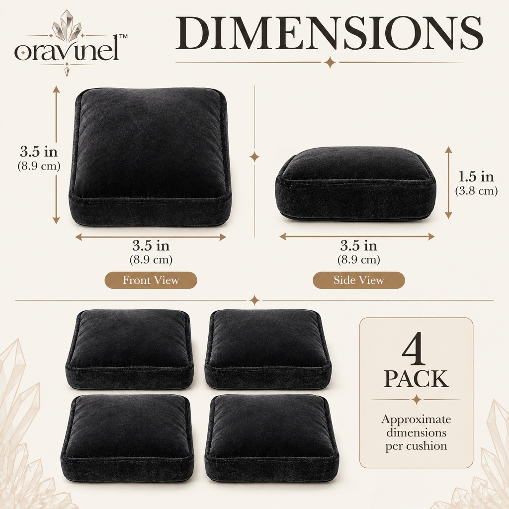 oravunel™ VelvetNest 4-Pack Mineral Specimen Display Cushions
